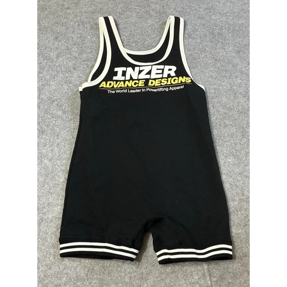 Inzer Advanced Designs Power Lifting Wrestling Singlet Size Large Black White