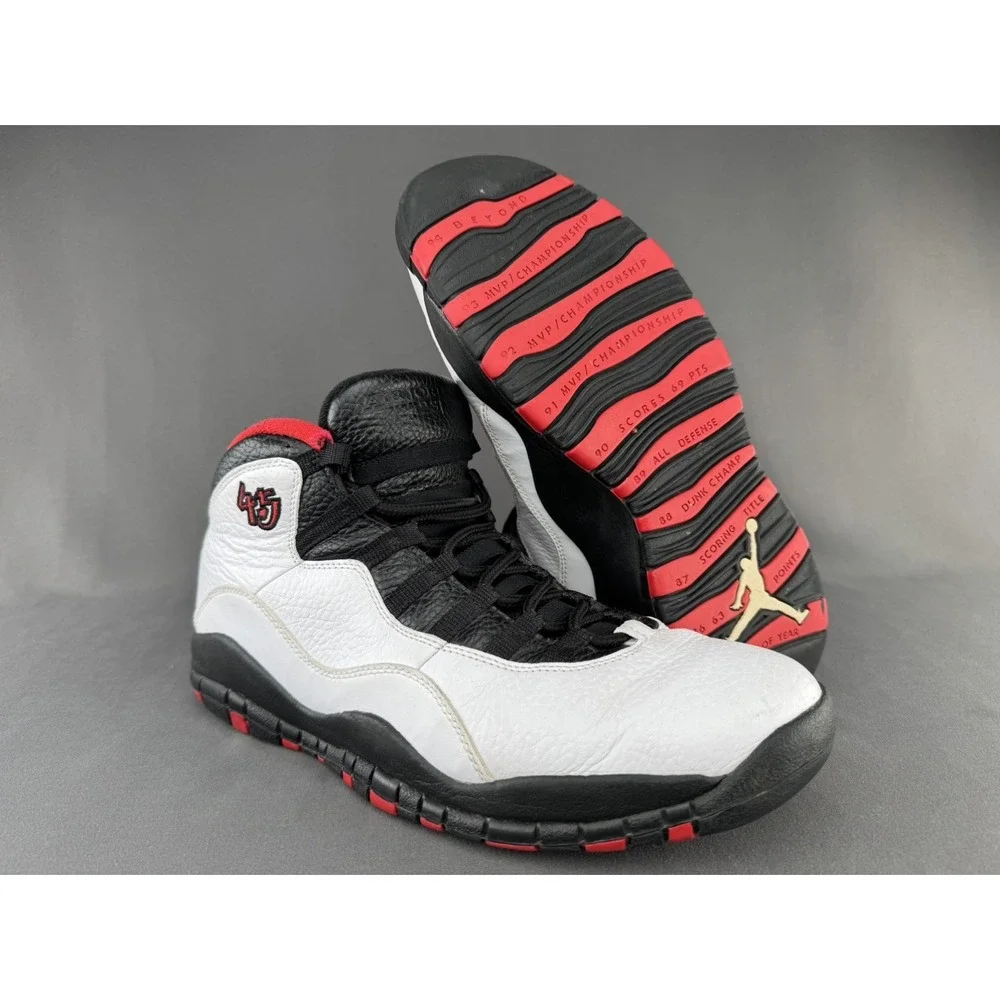 Jordan 10 Retro Double Nickel White Black True Red 310805-102 Mens Size 10.5‎