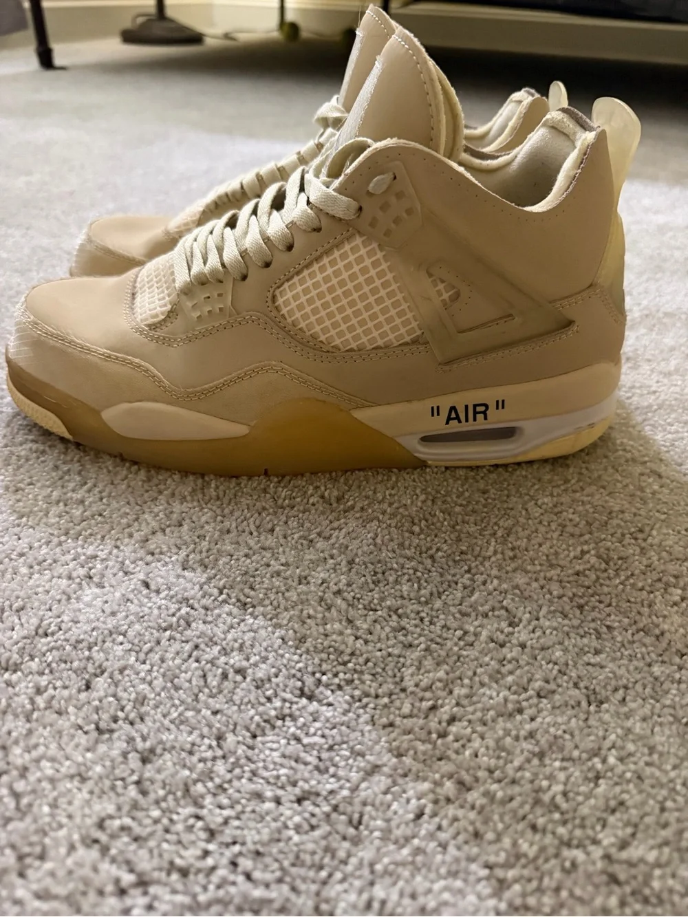 Beige/Tan High-Top Sneaker with 