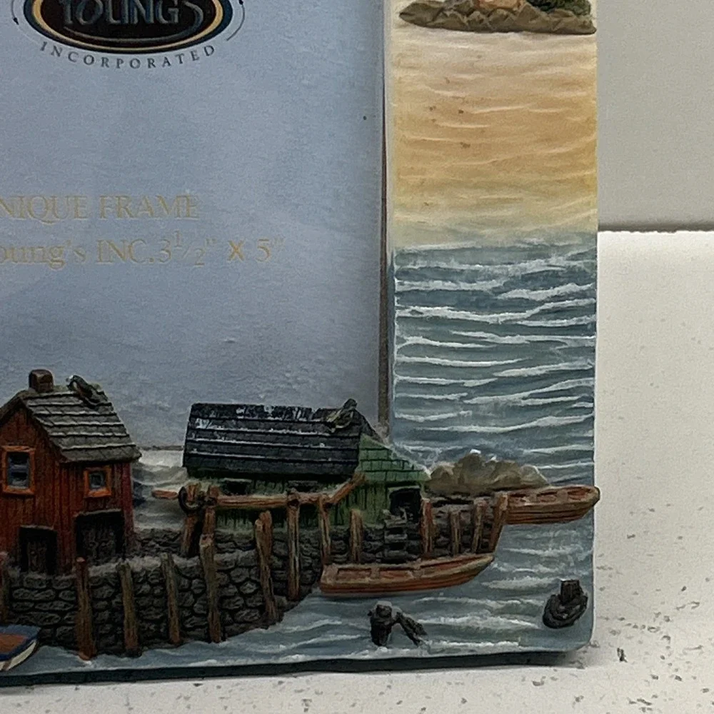 Youngs Inc Nautical Lighthouse Pier Resin Picture‎ Frame 3.5x5 Coastal