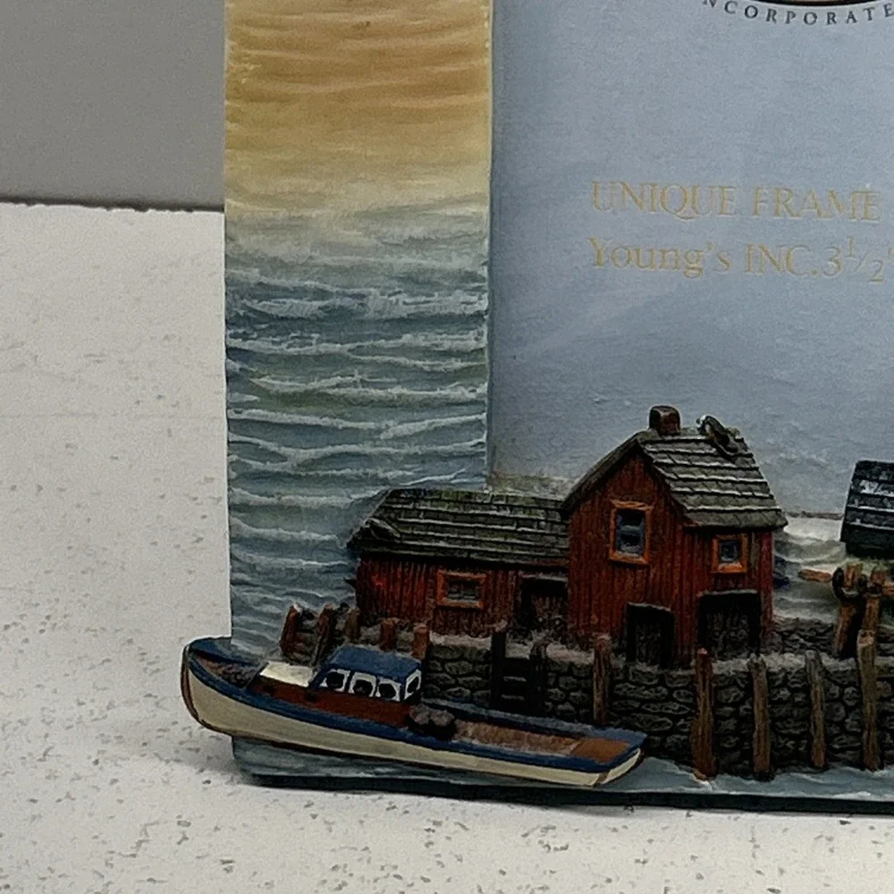 Youngs Inc Nautical Lighthouse Pier Resin Picture‎ Frame 3.5x5 Coastal