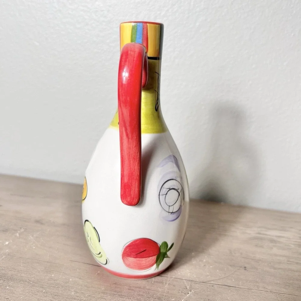 Tabletops Gallery Salad 101 Hand Painted Oil‎ Vinegar Cruet & Pepper Shaker Set