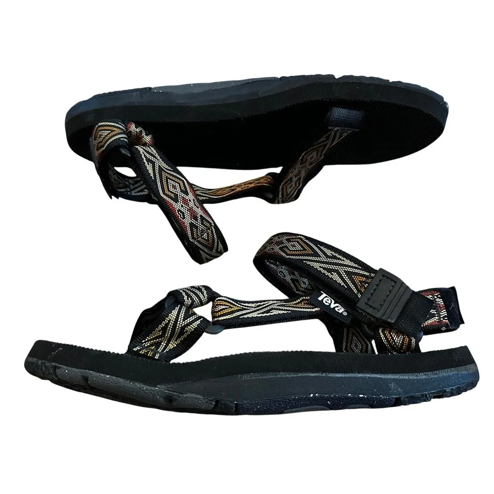 Teva Black With Geometric Aztec‎ Straps Sandals Men's 12
