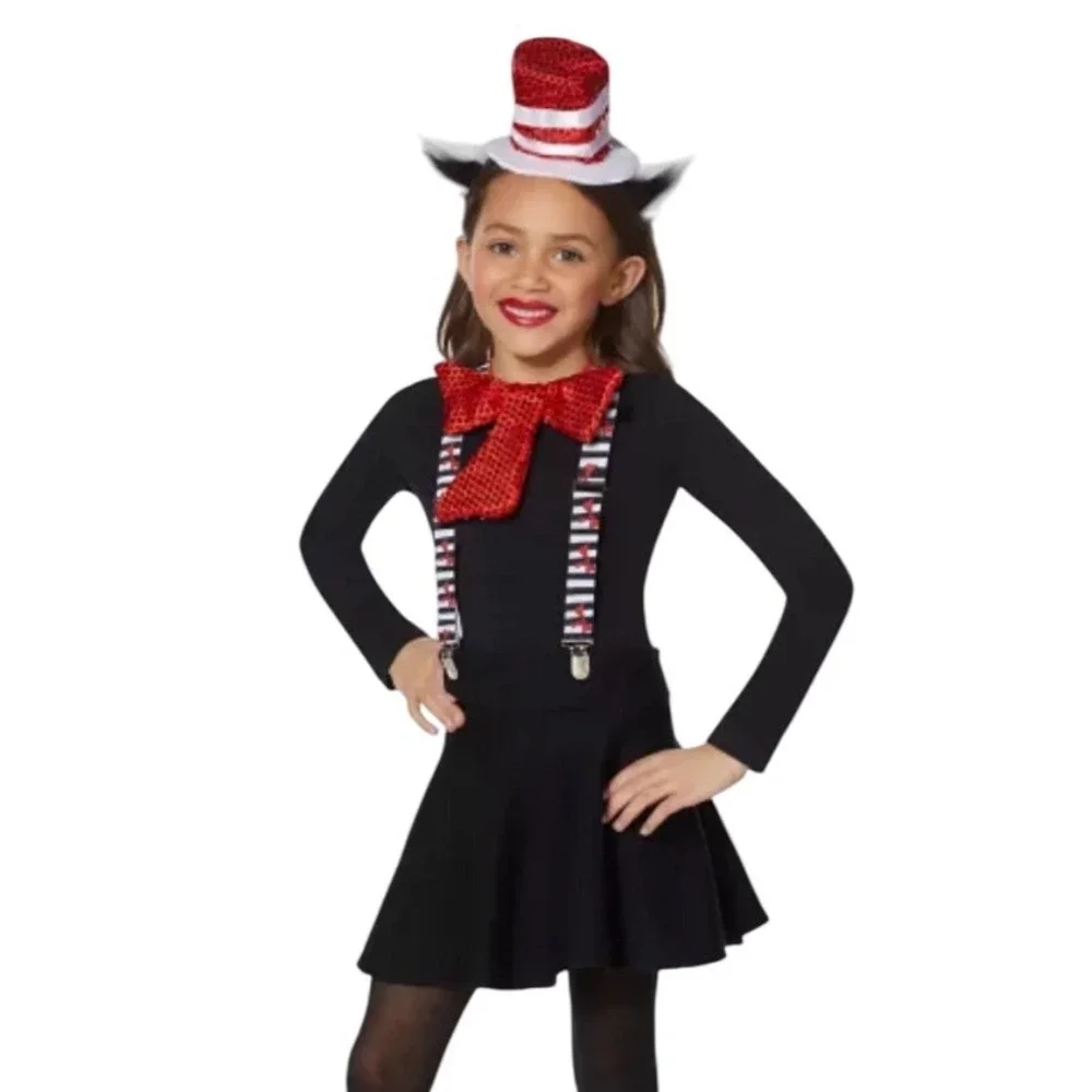 Cat in the Hat Deluxe Costume Kit Bowtie Headband Suspenders‎