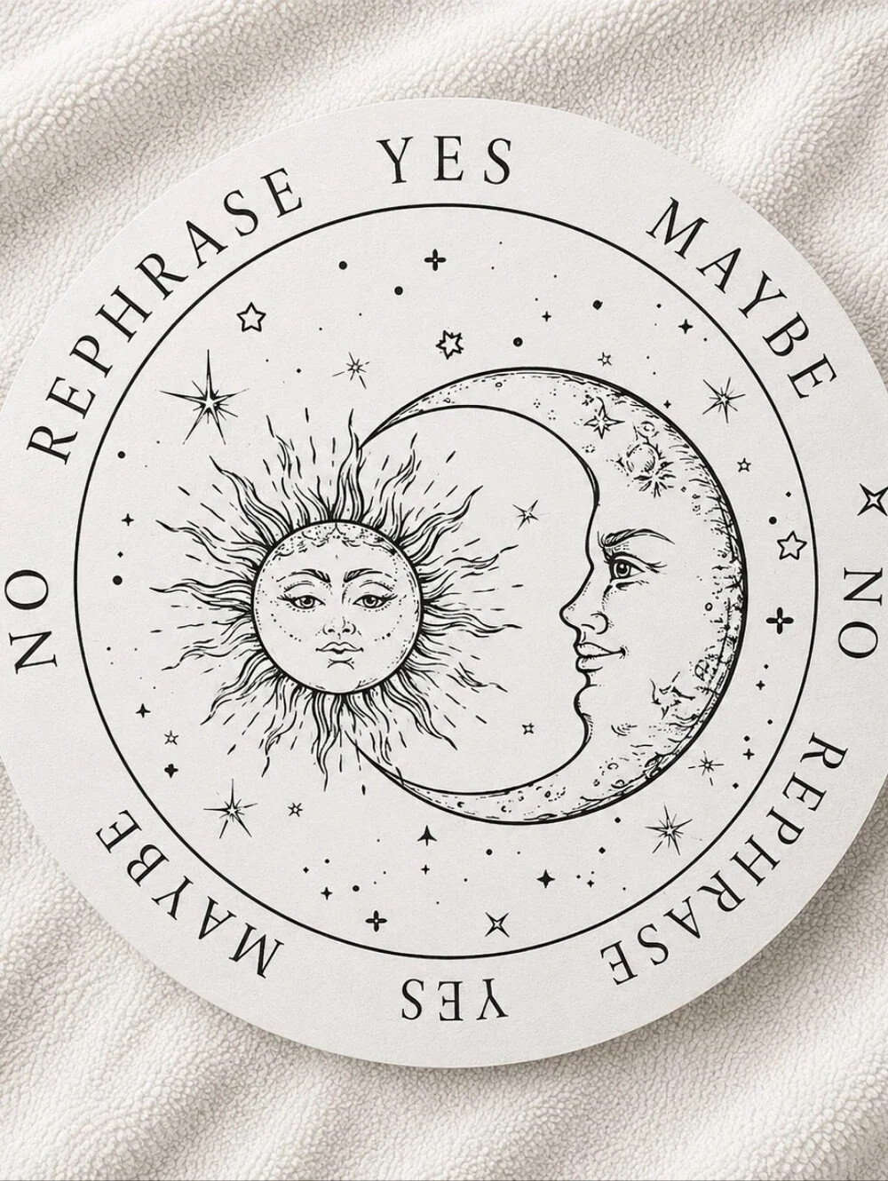 White And Black Sun and‎ Moon Divination Double-Sided Board