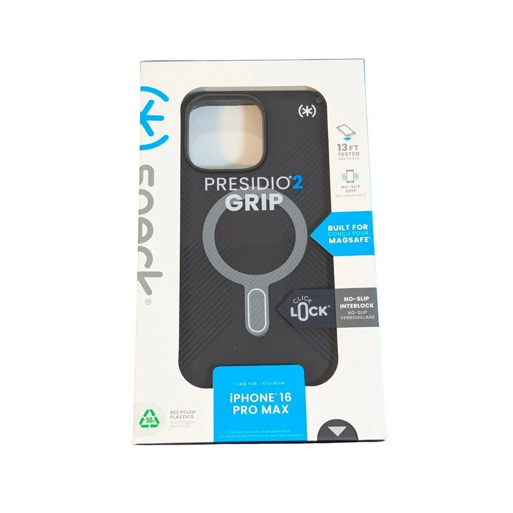 Oo1-O Speck‎ Presidio2 Grip MagSafe w/ClickLock Case for iPhone 16 Pro Black
