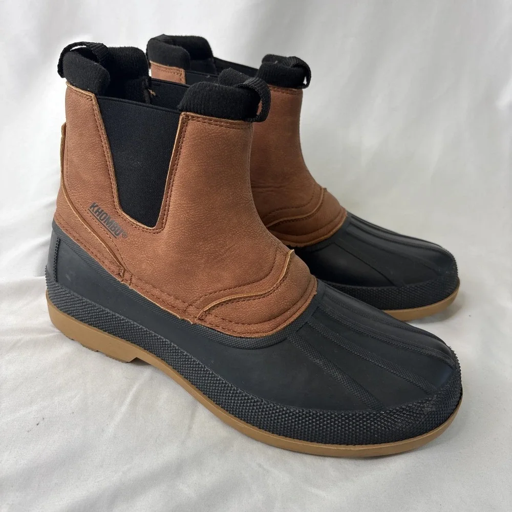 Khombu Baker‎ Lodge Chelsea Mens Waterproof Boots Size 11M Tan & Black Outdoors