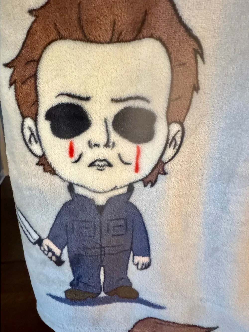 Halloween II Michael Myers Blanket - Gray 90x90 Full- Queen Blanket