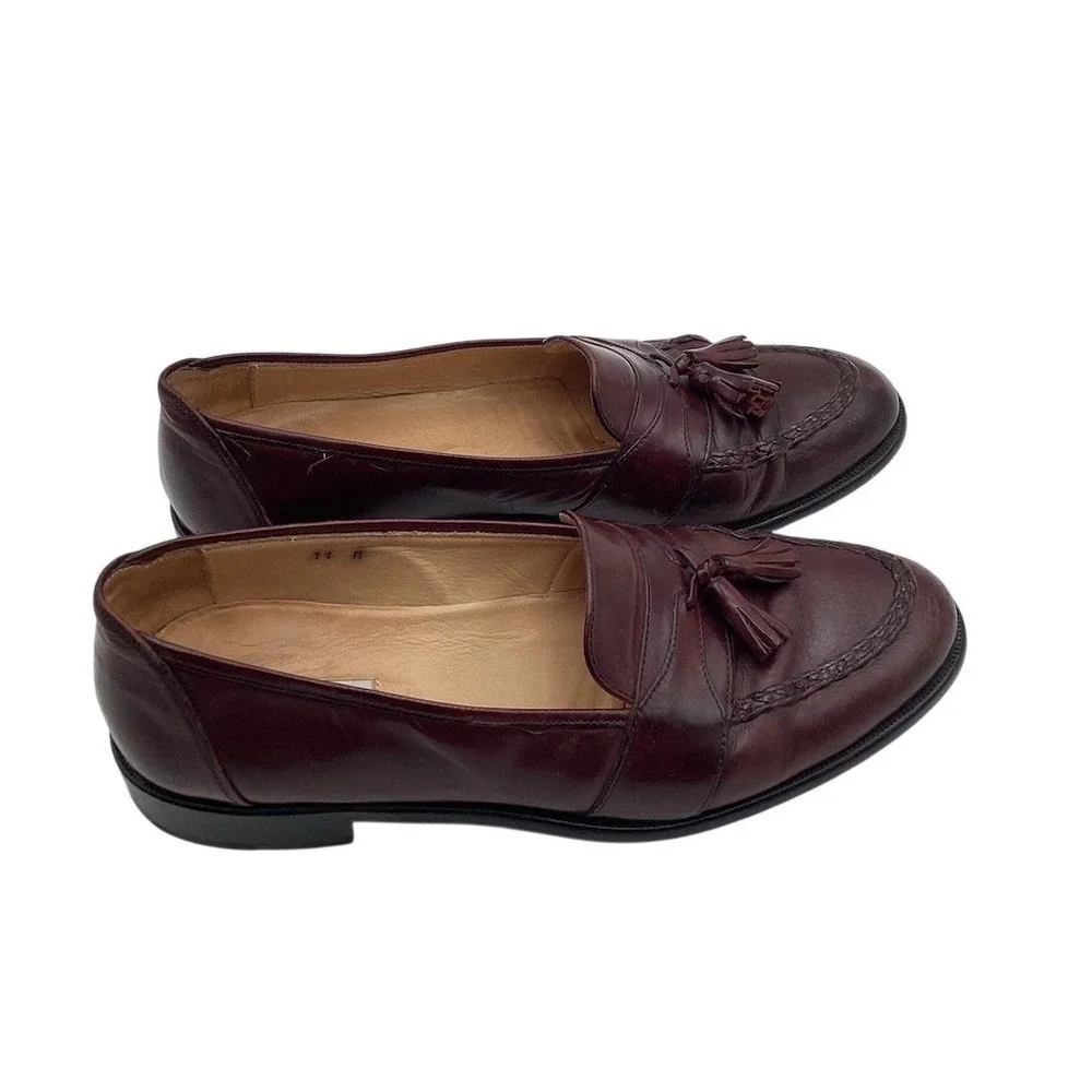 Alfani Tassel Loafers Mens US 11 M Burgundy Red Slip On Dress‎ Shoes