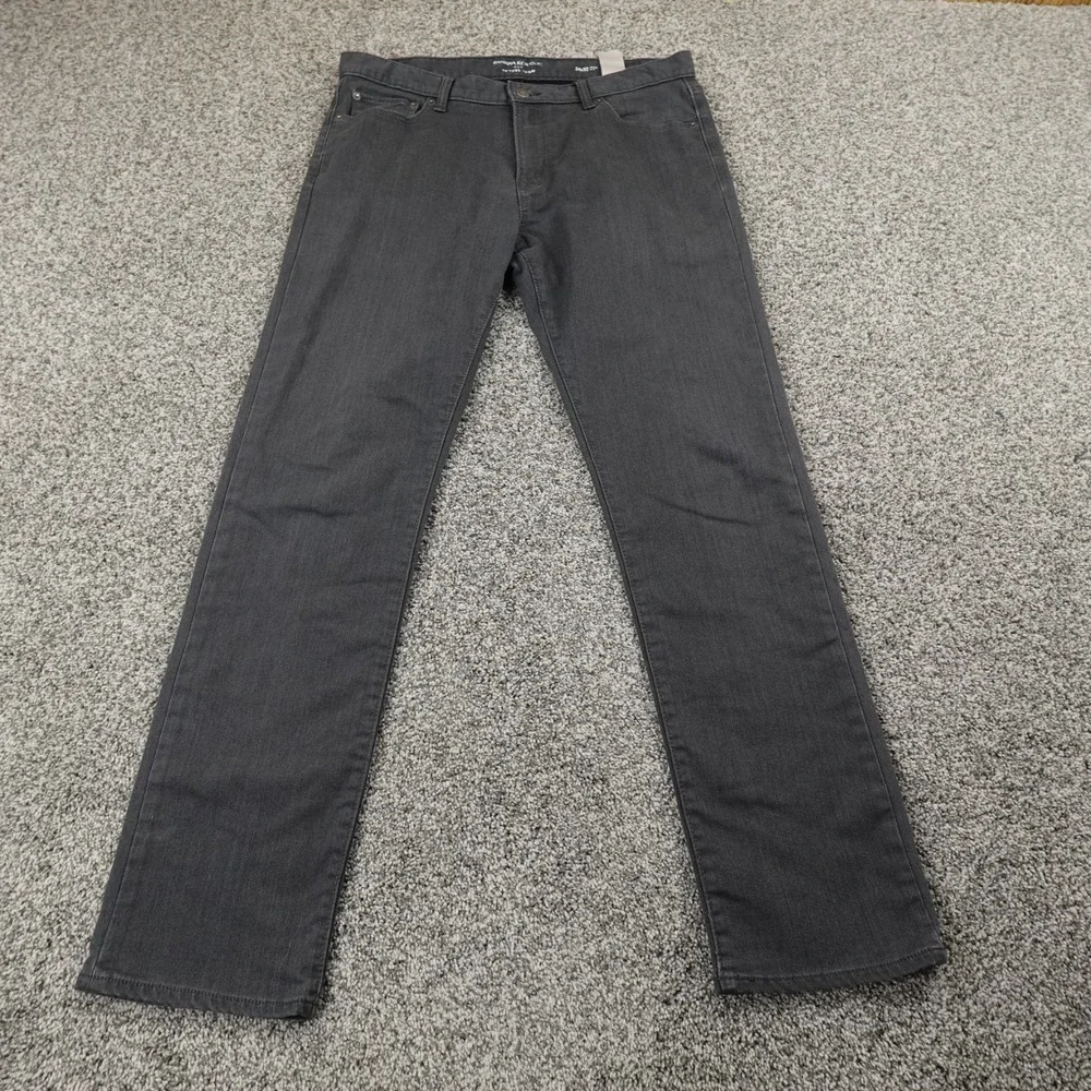 Banana‎ Republic Jeans Mens 34X32 Black Denim Pants Traveler Slim Stretch Preppy
