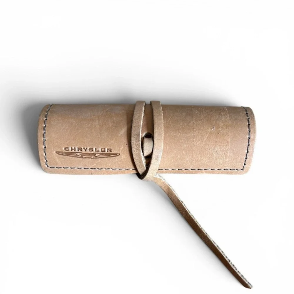 Rustico Chrysler Leather Tool Pen Roll Wrap‎ Tan USA Handcrafted Organizer