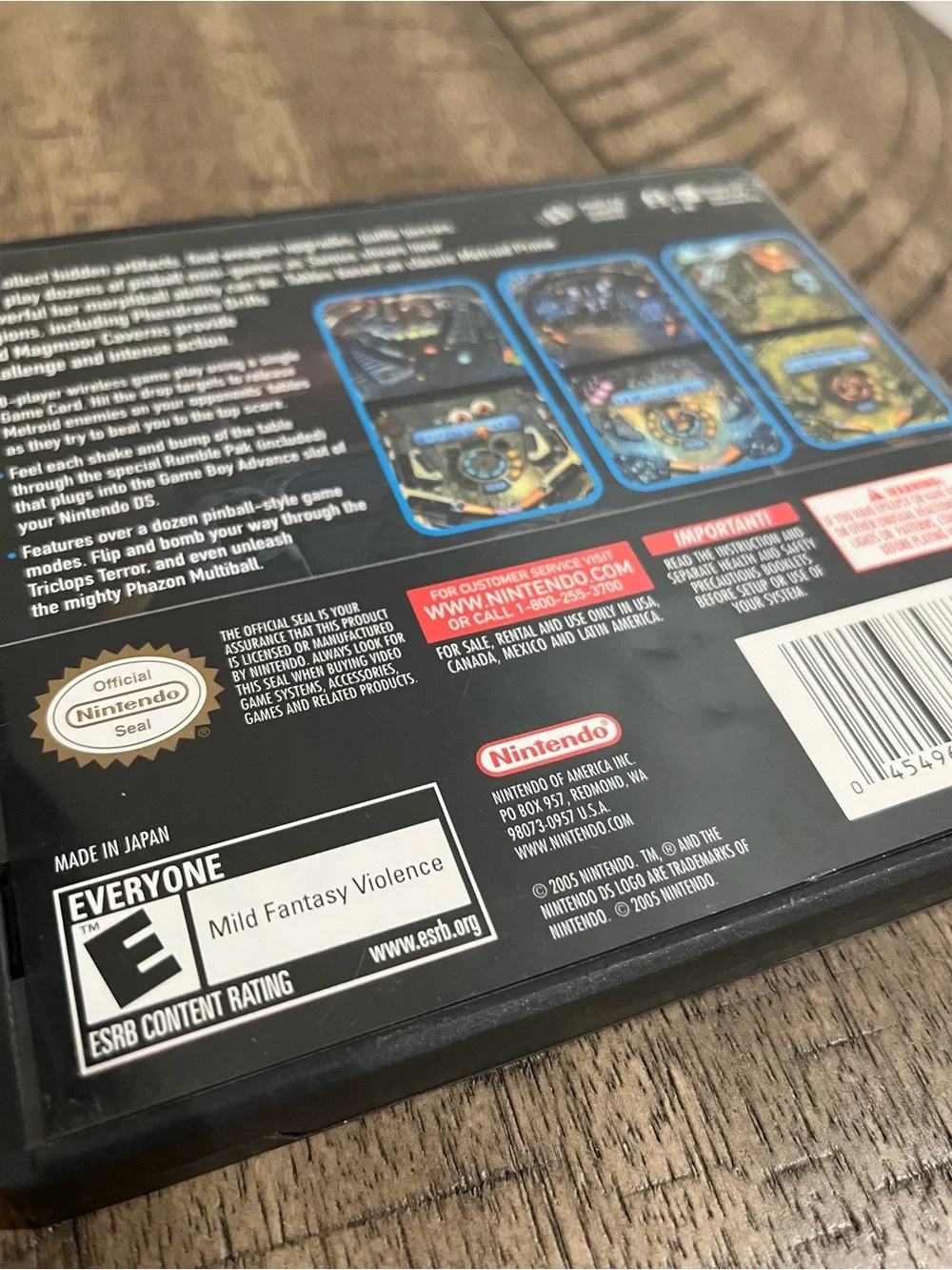 Nintendo DS 2005 Metroid Prime Pinball Complete w/ Rumble Pak & Manual Samus EUC