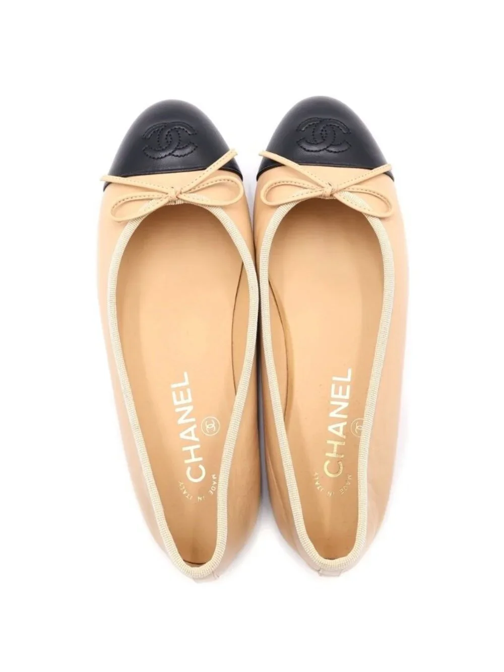 Chanel Leather Pumps Beige 36 Heel