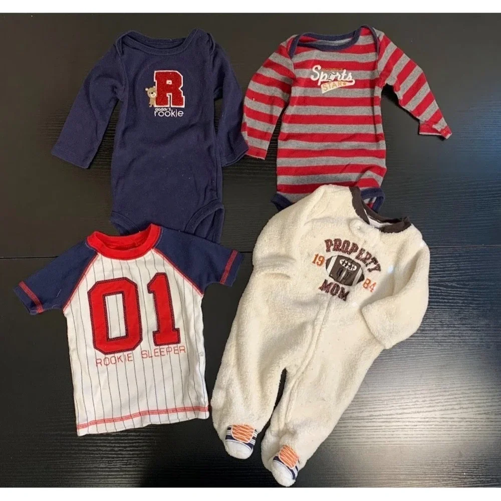 Sports Themed‎ Clothing Bundle Lot of 4 Just One You Carter's Baby 0-18 Months