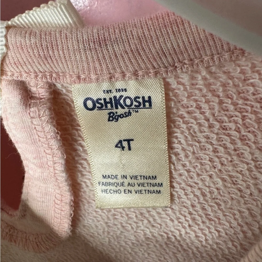OshKosh B’gosh Girls Color Block Sweatshirt Pink Gray Size 4T Casual Classic