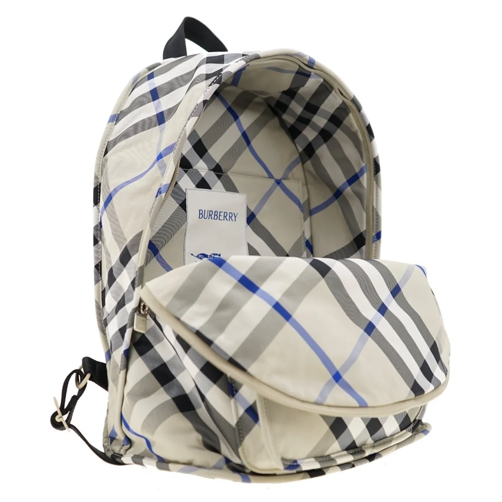 Burberry Shield Backpack Checkered Linchen Polyamide New