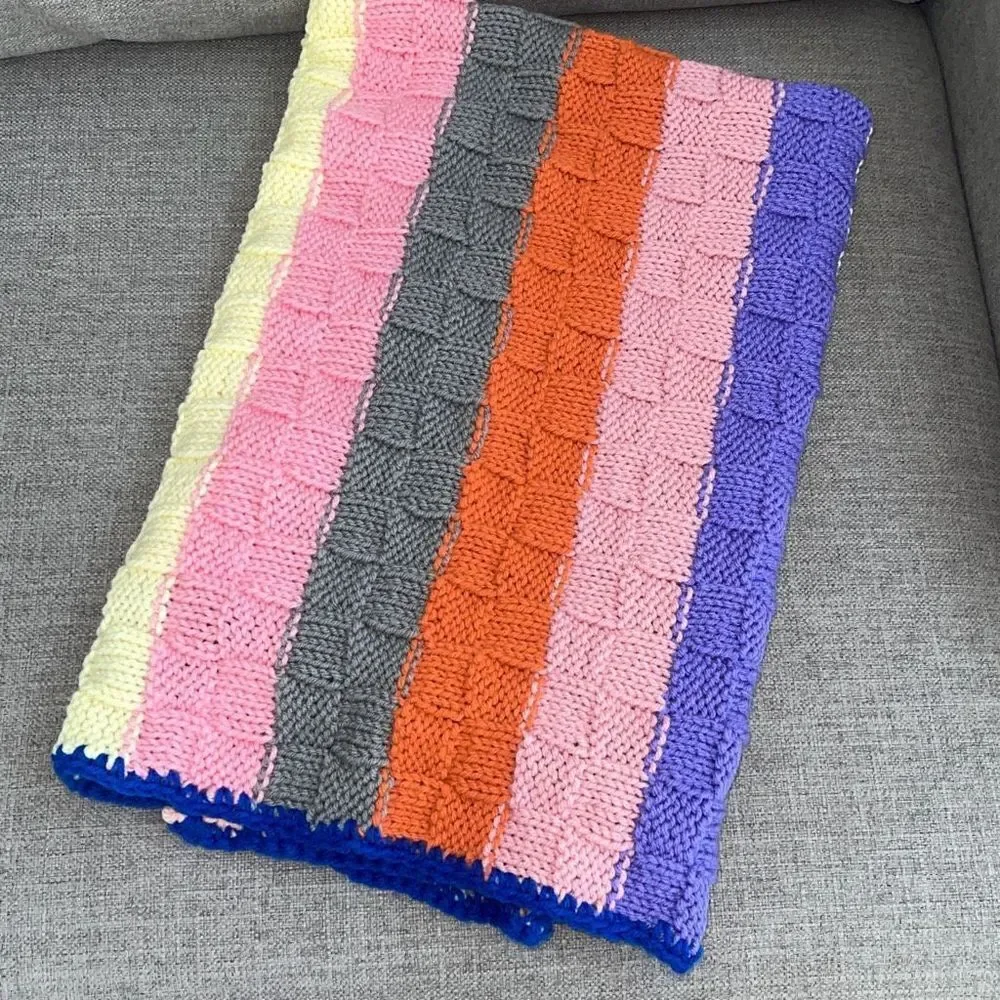 Handmade multicolor basketweave