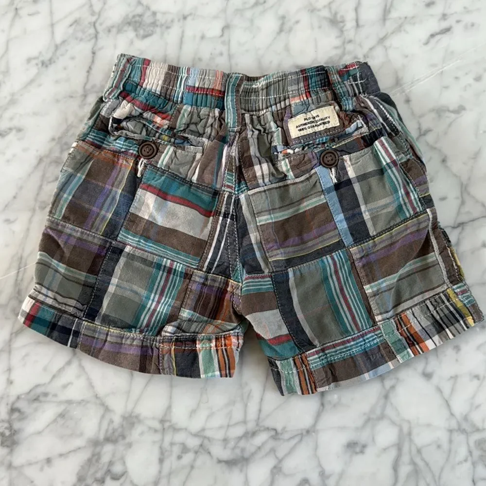 Plaid Patchwork Y2K Preppy Shorts Sz 18 Mo