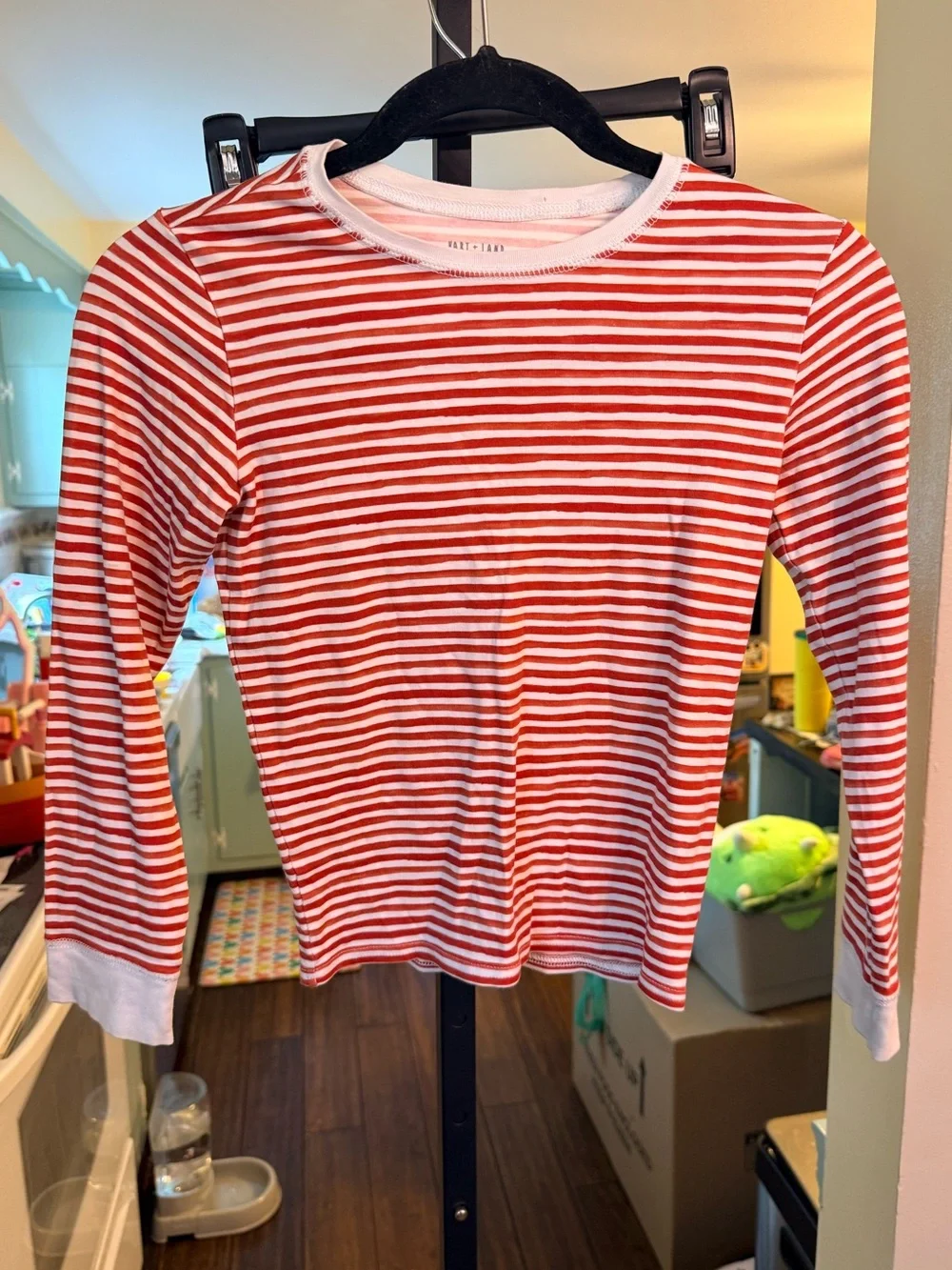Hart + Land Organic Cotton 2 Piece Pajamas Red White Stripes, size 12 Years