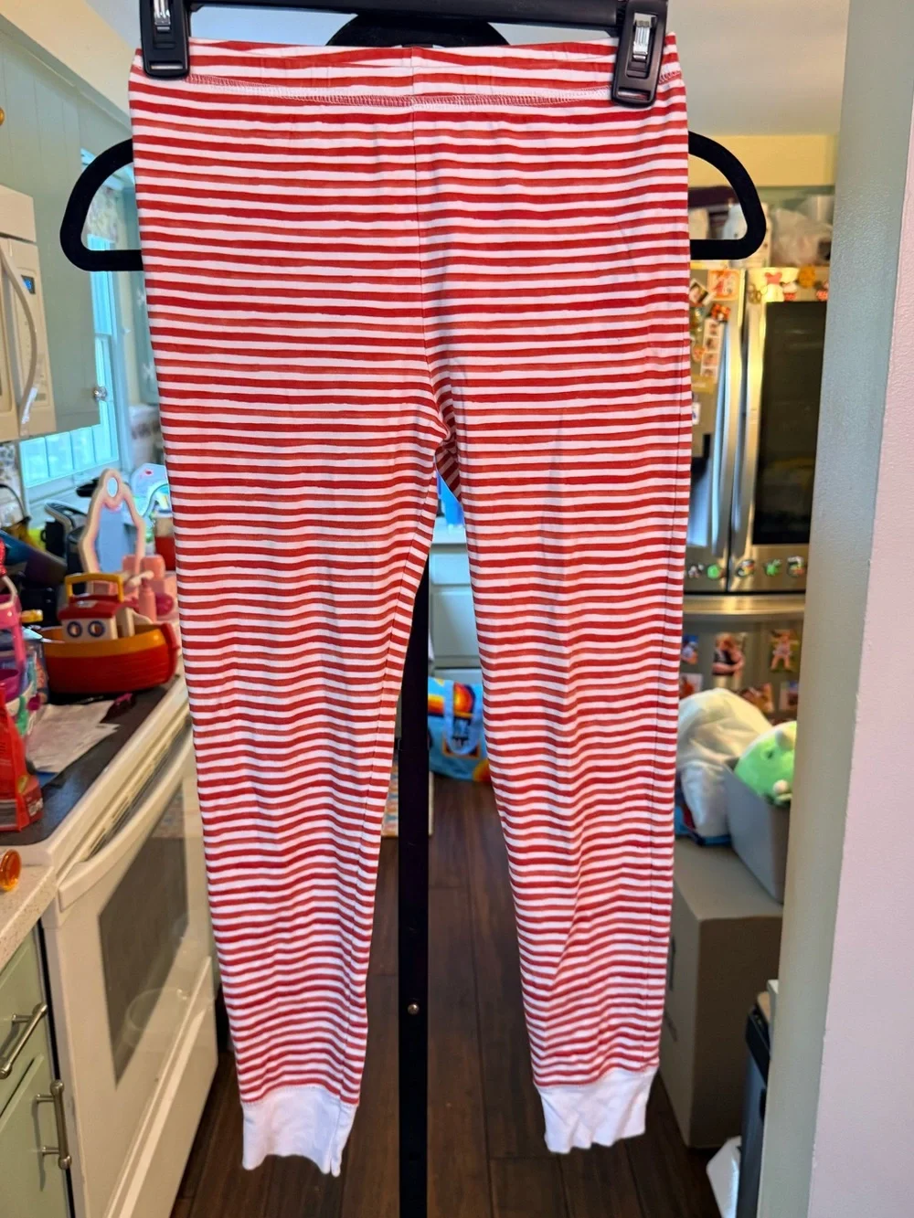 Hart + Land Organic Cotton 2 Piece Pajamas Red White Stripes, size 12 Years