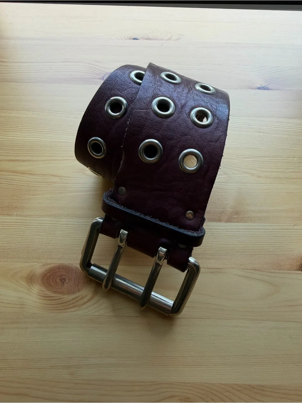 Double pronged purple/ mauve Leather Belt