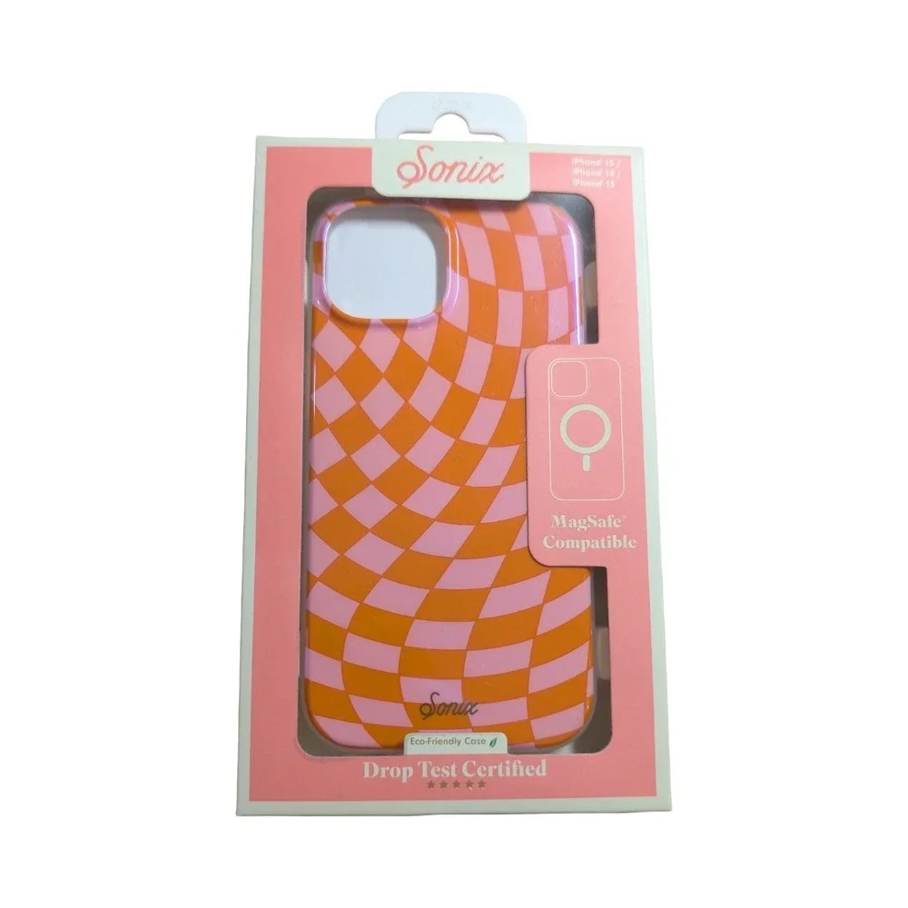 C8-O‎ Sonix Case for iPhone 15, 14, & 13 - with MagSafe - Checkmate Pink/Orange