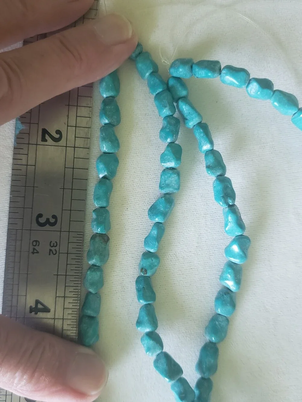 2 Strands Turquoise Dyed Howlite