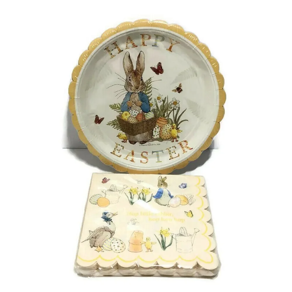 Meri Meri Beatrix Potter Peter Rabbit 12 Paper Plates & 20 Napkins Easter Party