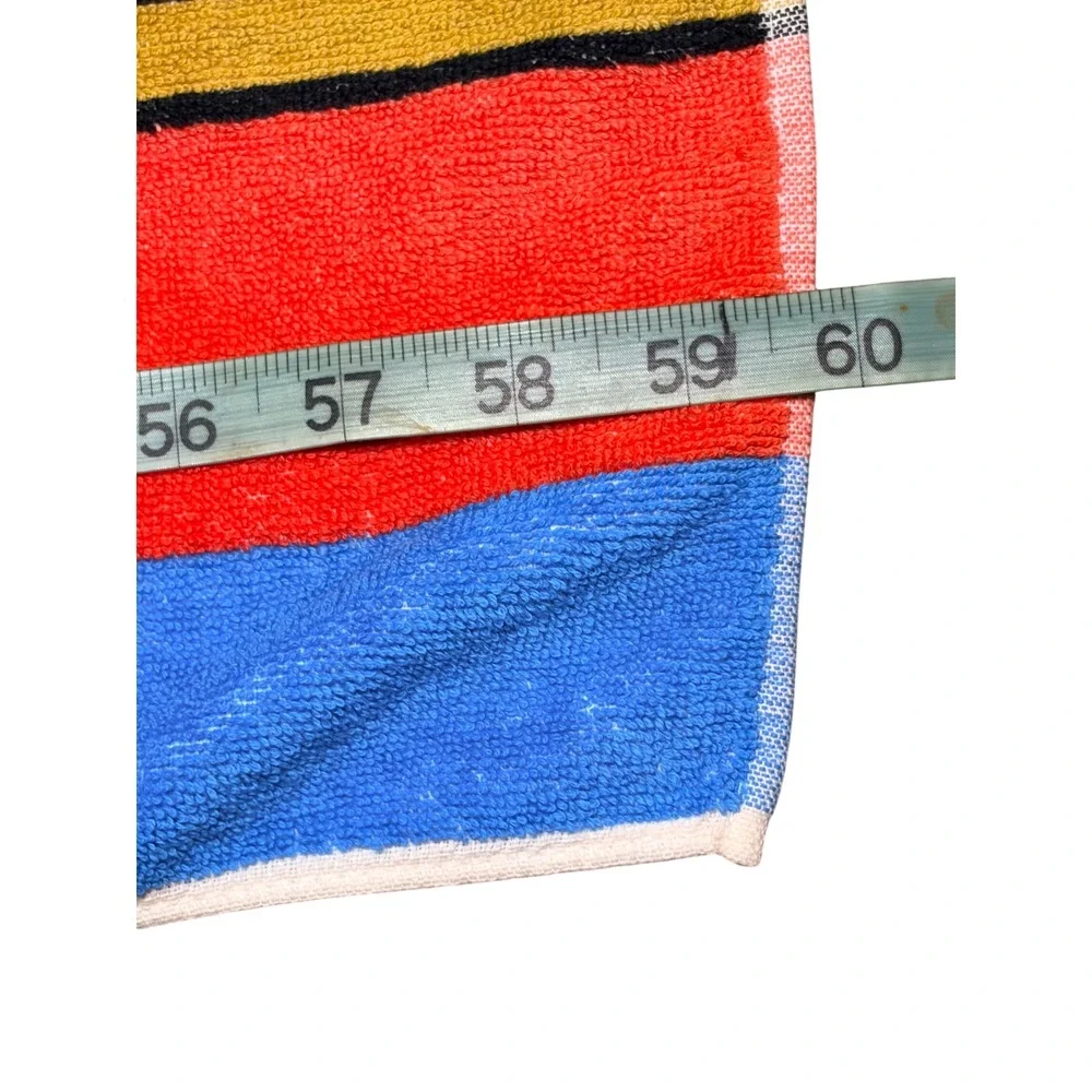 VTG 1973 S.S. Kresge Beach Towel Striped Cotton Brazil Deluxe SK Retro Yellow