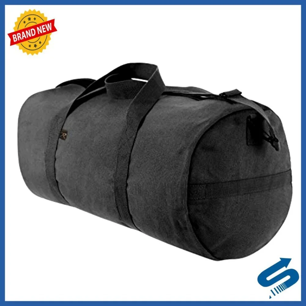 Heavy-Duty Canvas Duffle Bag Rugged Travel Gym Gear Equipment Shoulder Strap