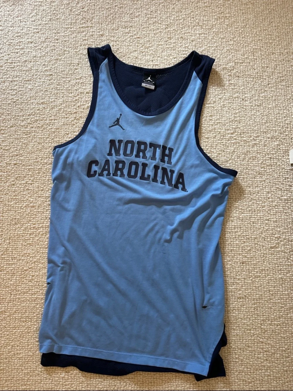 Jordan North Carolina Carolina Blue & Navy Basketball Tank