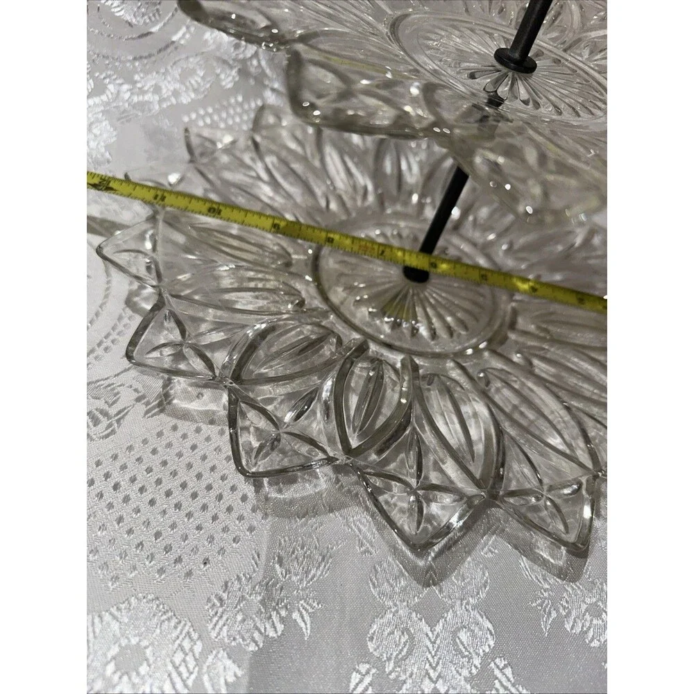 vintage 2 tier candy dish  glass/ Dessert Tray