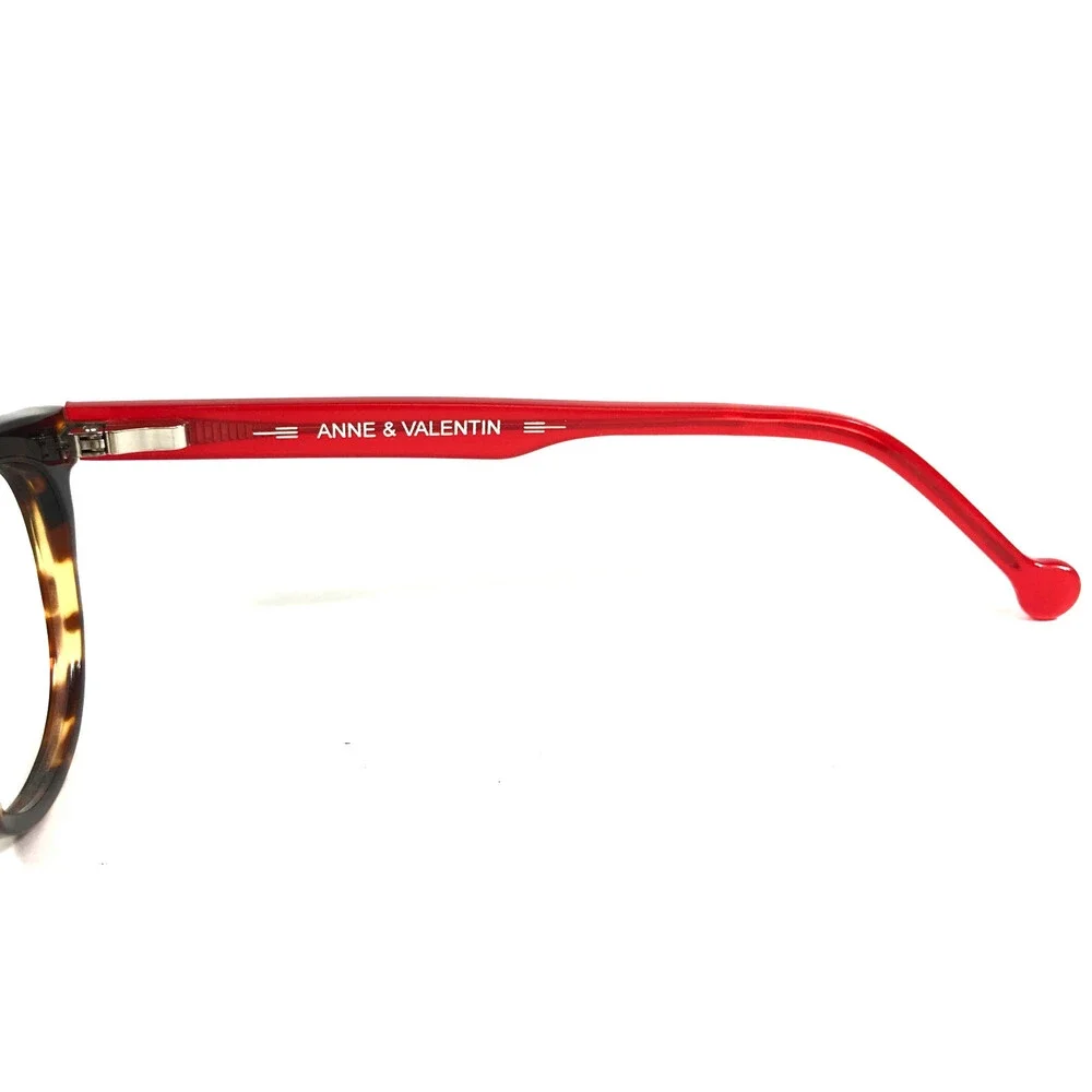 Anne & Valentin Petite Eyeglasses Frames MINA 8B04 Brown Tortoise Red 43-18-138
