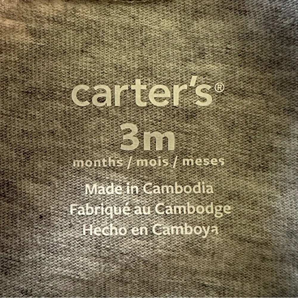 NWT Carter’s Gray Team Santa Kids Onesie Sz 3 Months