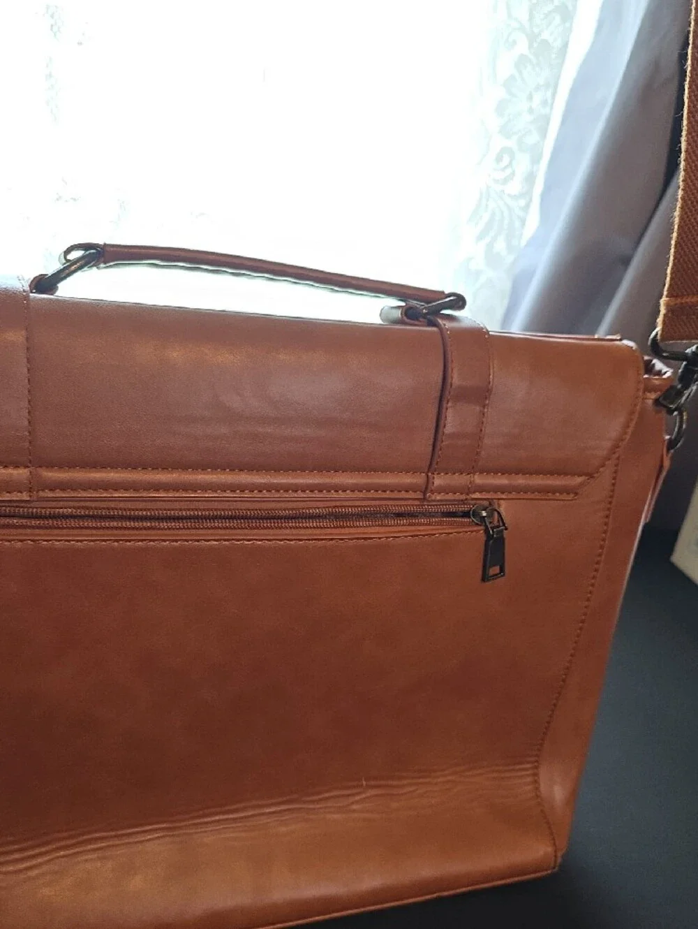 Tan LeatherLaptop  Briefcase Bag