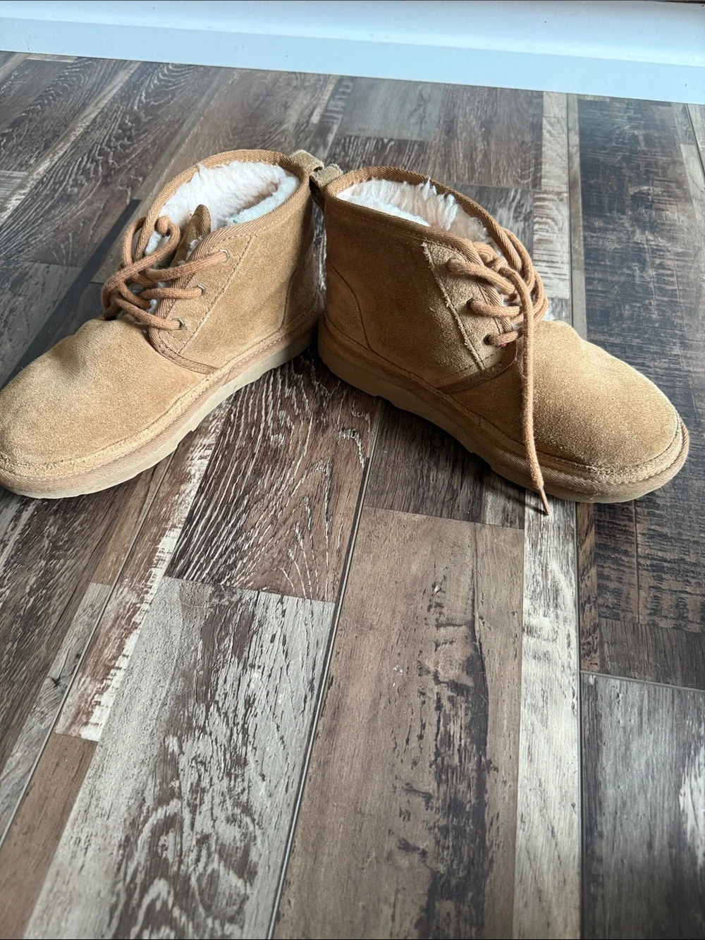 UGG Chestnut Suede Shearling Lace-Up Ankle Boot