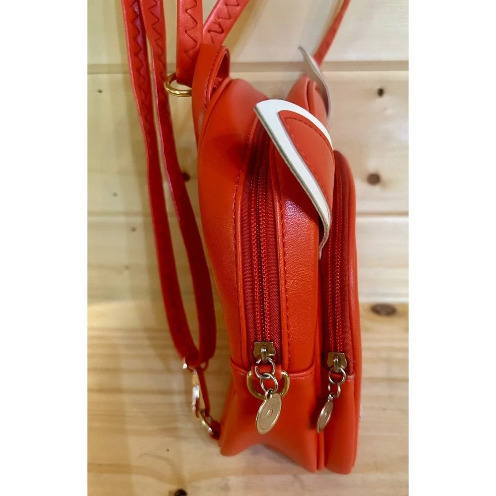PU Leather Toddler/Preschool Backpack Red Bunny EUC