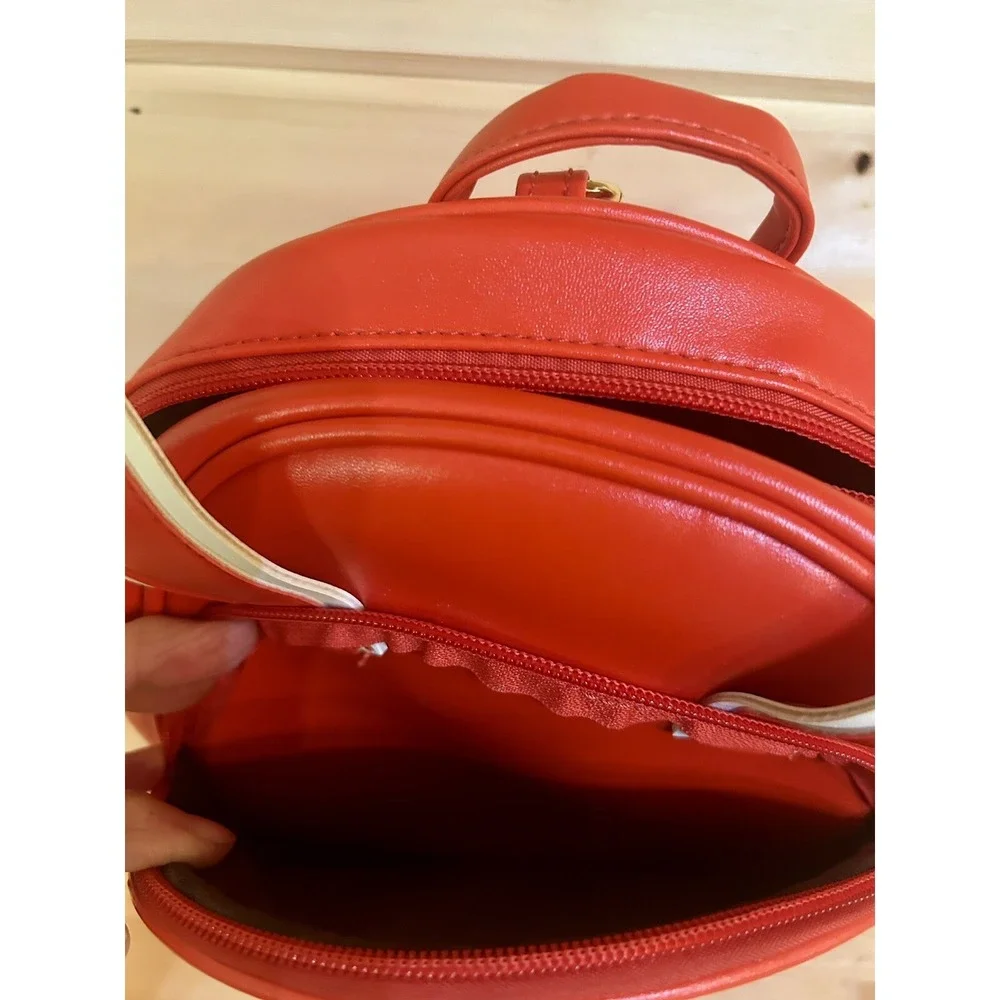 PU Leather Toddler/Preschool Backpack Red Bunny EUC
