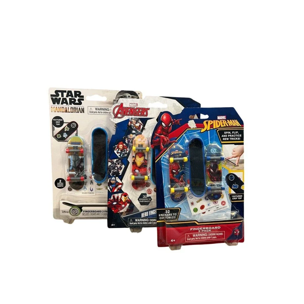 Marvel Spider-Man, Avengers, Star‎ Wars 9 Fingerboards Mini Skateboard Lot Of 3