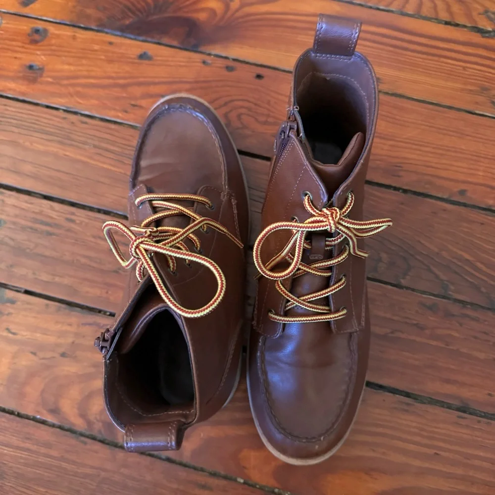 Boys' Bosley Ankle Zip Up Boots Cognac - Cat & Jack Size 5 Youth