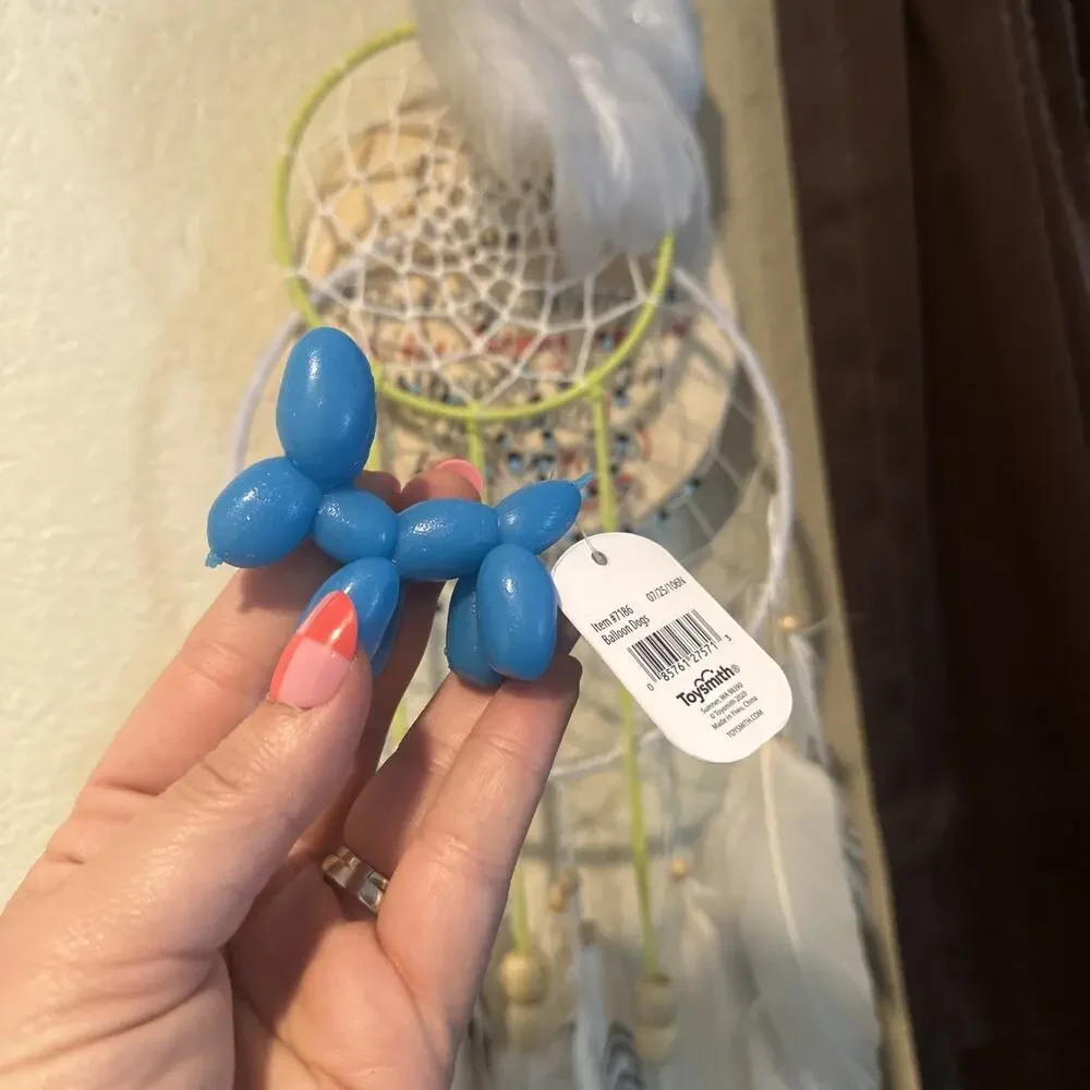 Toysmith Balloon Dogs New Viral Squishy Toy. Blue Squishy Balloon Dog
