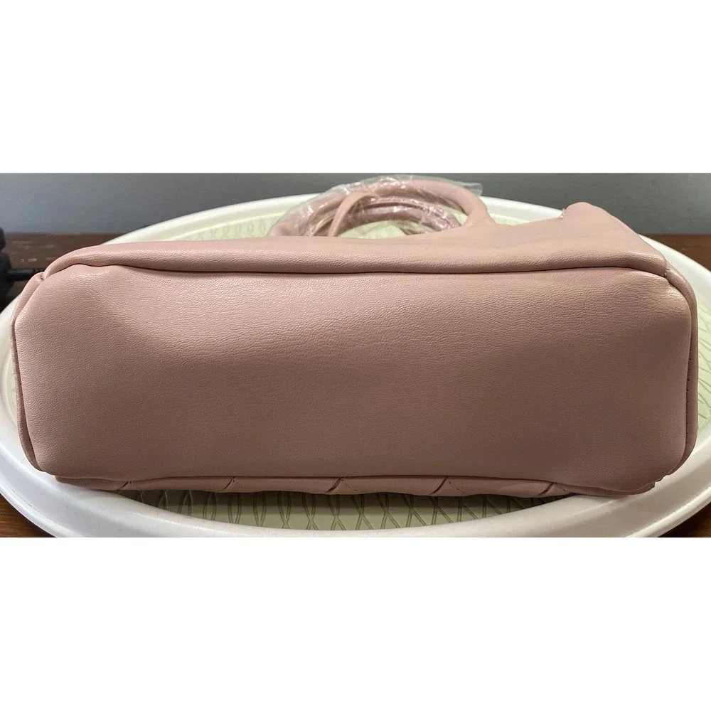 Bebe Everett Women Small Satchel Bag W/pouch Pink Quilted Soft Purse 6x9x4