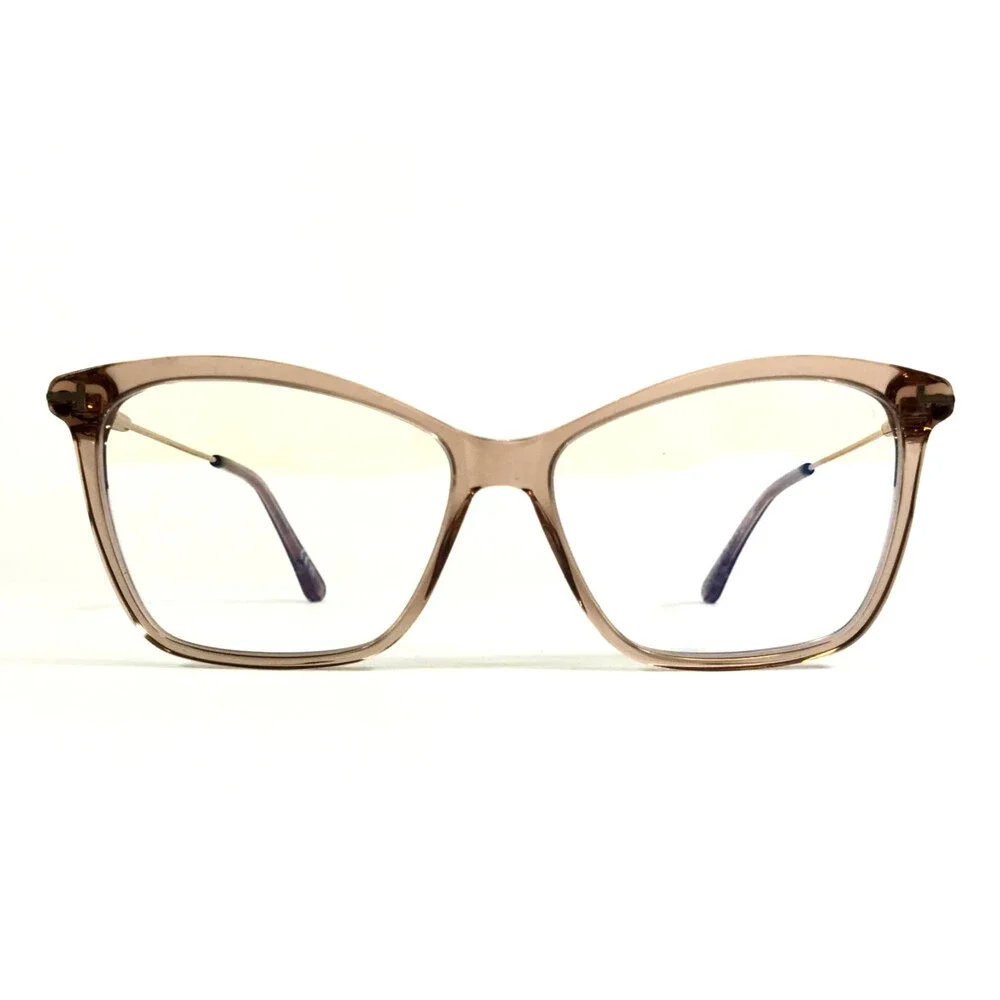 Tom Ford Eyeglasses Frames TF5687-B 045 Clear Light Brown Gold Cat Eye 56-14-140