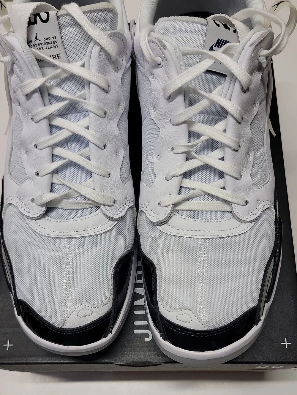 Jordan MA2 Concord White/Black-Court Purple Low-Top Sneakers Men's 15 Excellent