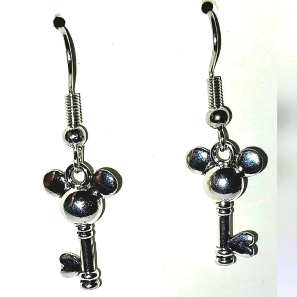 Beautiful Mickey ears with key earrings for kids and women