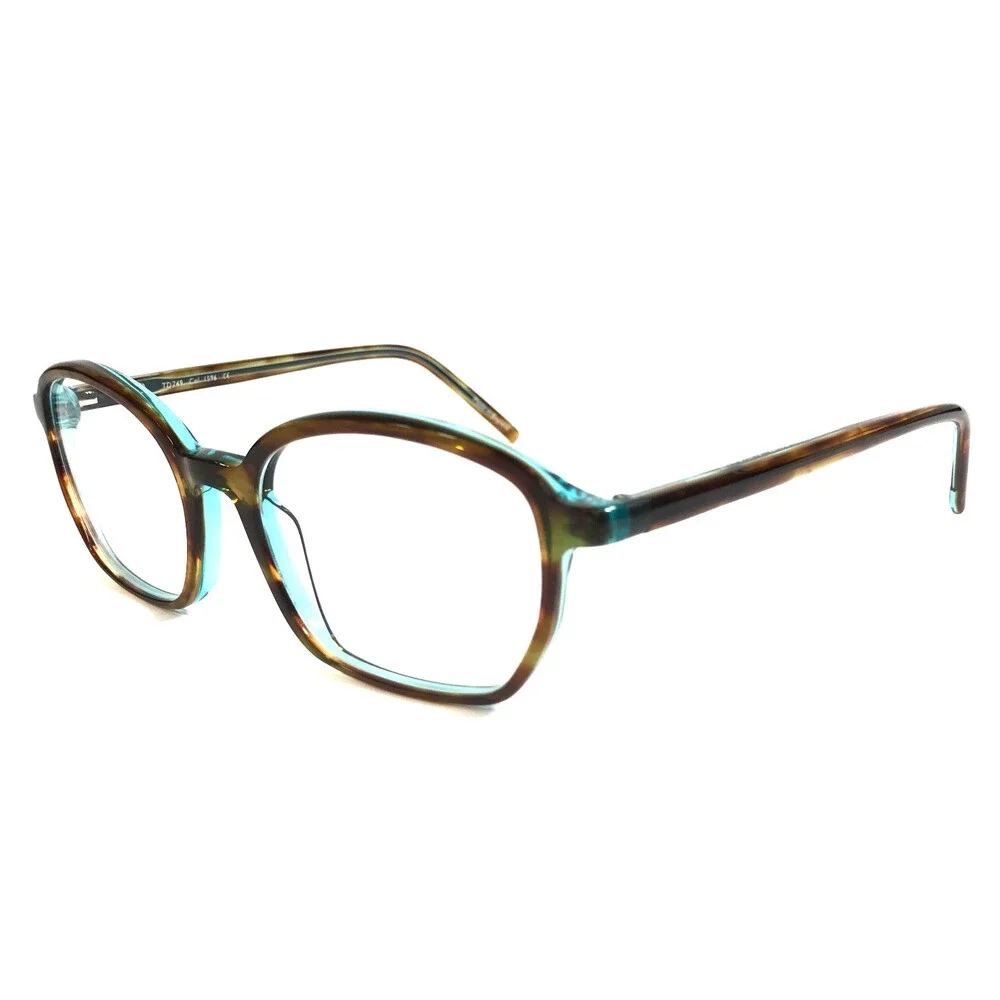 Tom Davies Eyeglasses Frames TD749 Col. 1596 Brown Tortoise on Blue 51-18-140
