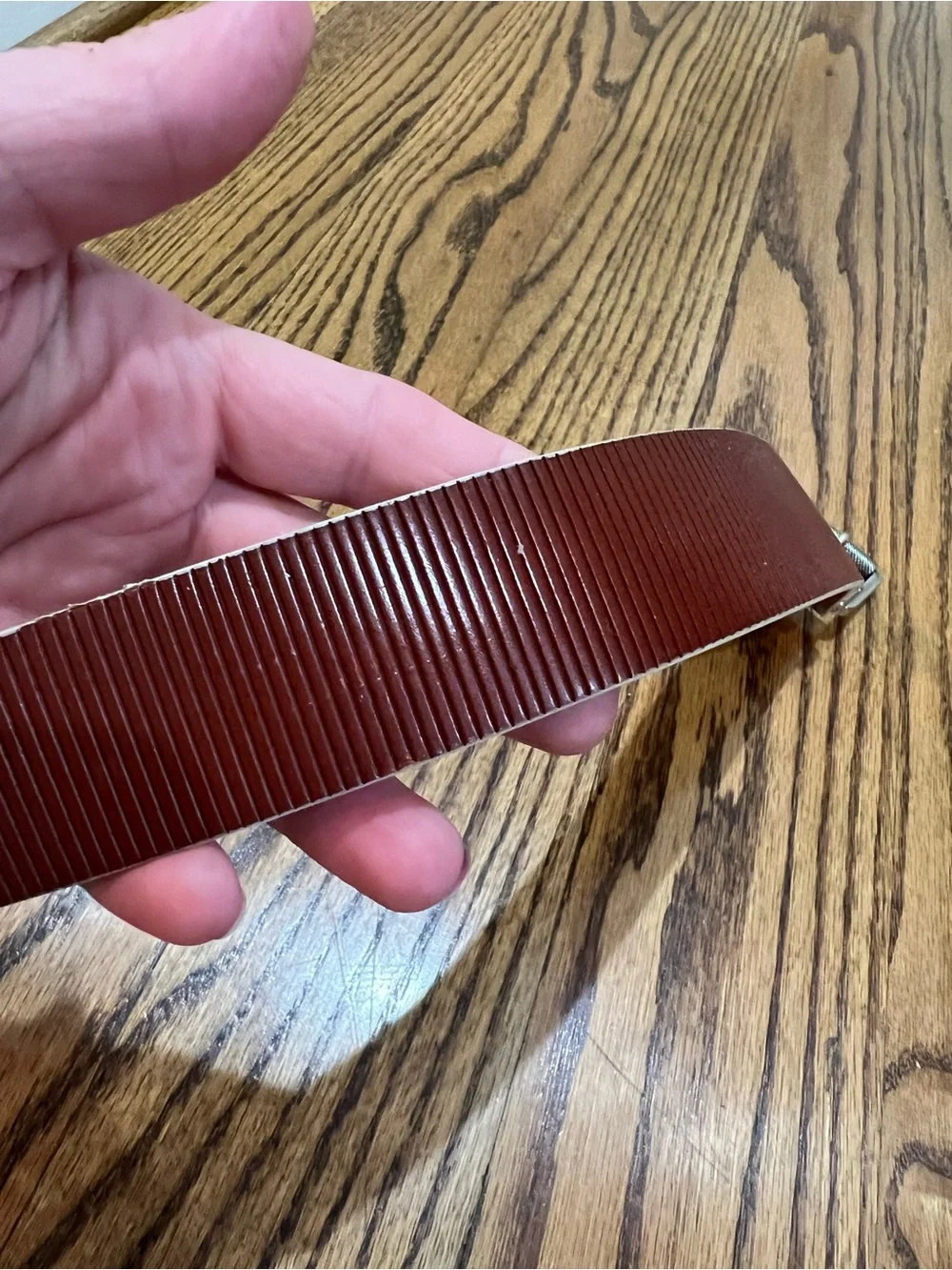 Johnston & Murphy Pair Men's Ribbed Textured Leather Belts Sz 34 Black Brown