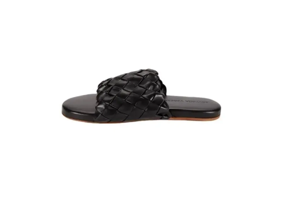 $1,195 NIB Bottega Brown Veneta Weave Cassette Leather Sandals Size 45(12)