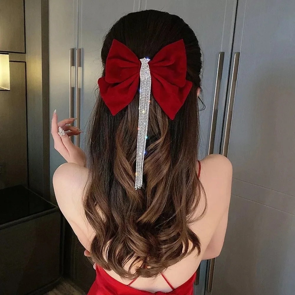 Oversized Velvet Bow French Barrette Hair Clip