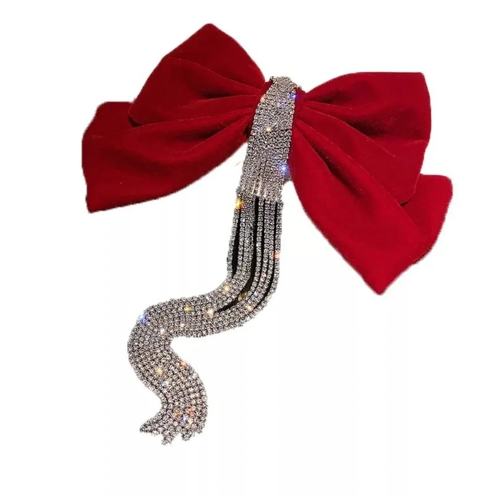 Oversized Velvet Bow French Barrette Hair Clip
